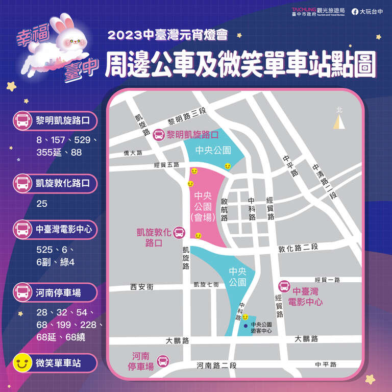 公車及微笑單車站點